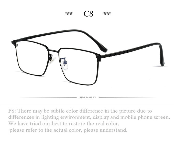 Hotochki Men's Full Rim Square Tr 90 Titanium Frame Eyeglasses T8631t Full Rim Hotochki