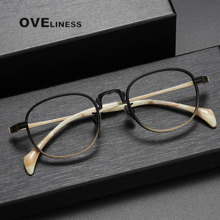 Oveliness Unisex Full Rim Square Titanium Eyeglasses 80866 Full Rim Oveliness