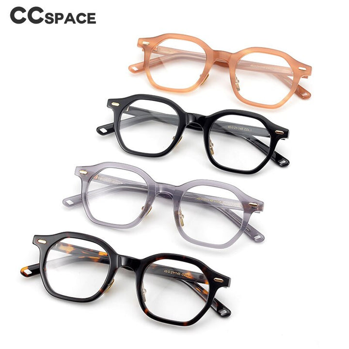CCspace Unisex Full Rim Irregular Square Acetate Eyeglasses 53311 Full Rim CCspace