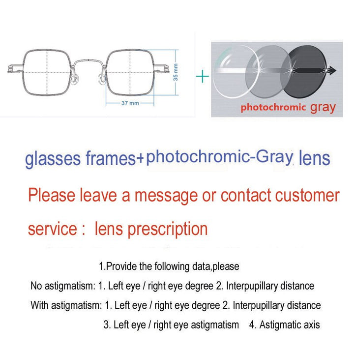 Yujo Unisex Full Rim Small Square Stainless Steel Eyeglasses Y070 Full Rim Yujo C7 China