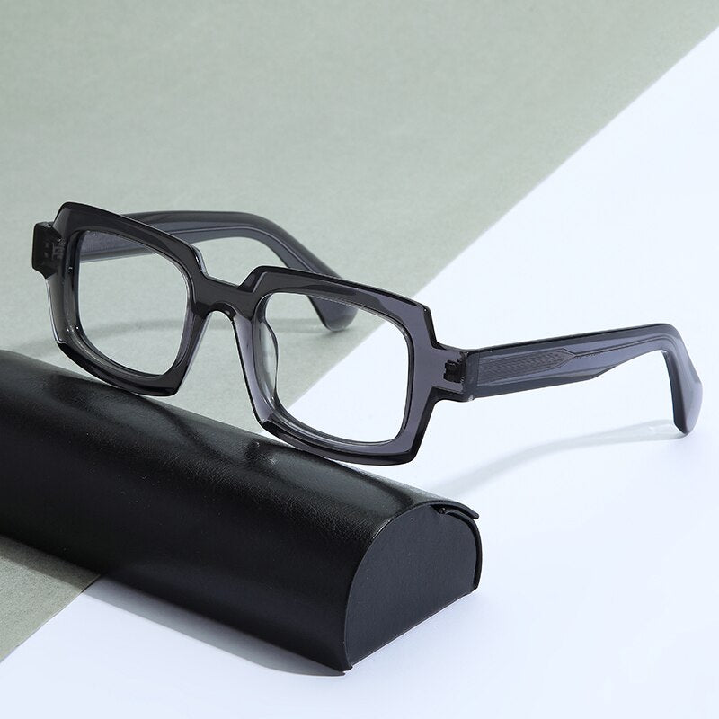 Gatenac Unisex Full Rim Square Handcrafted Acetate Frame Eyeglasses Gxyj822 Full Rim Gatenac