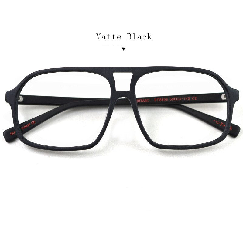 Hdcrafter Unisex Full Rim Square Double Bridge Acetate Tr 90 Eyeglasses Ft8896 Full Rim Hdcrafter Eyeglasses matte black