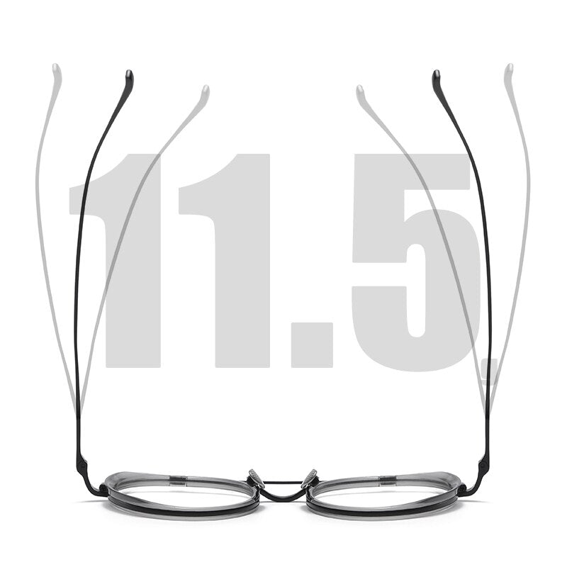 Muzz Unisex Full Rim Round Double Bridge Titanium Acetate Eyeglasses Kj32 Full Rim Muzz