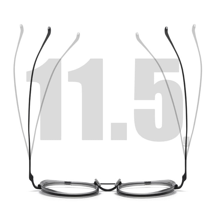 Muzz Unisex Full Rim Round Double Bridge Titanium Acetate Eyeglasses Kj32 Full Rim Muzz