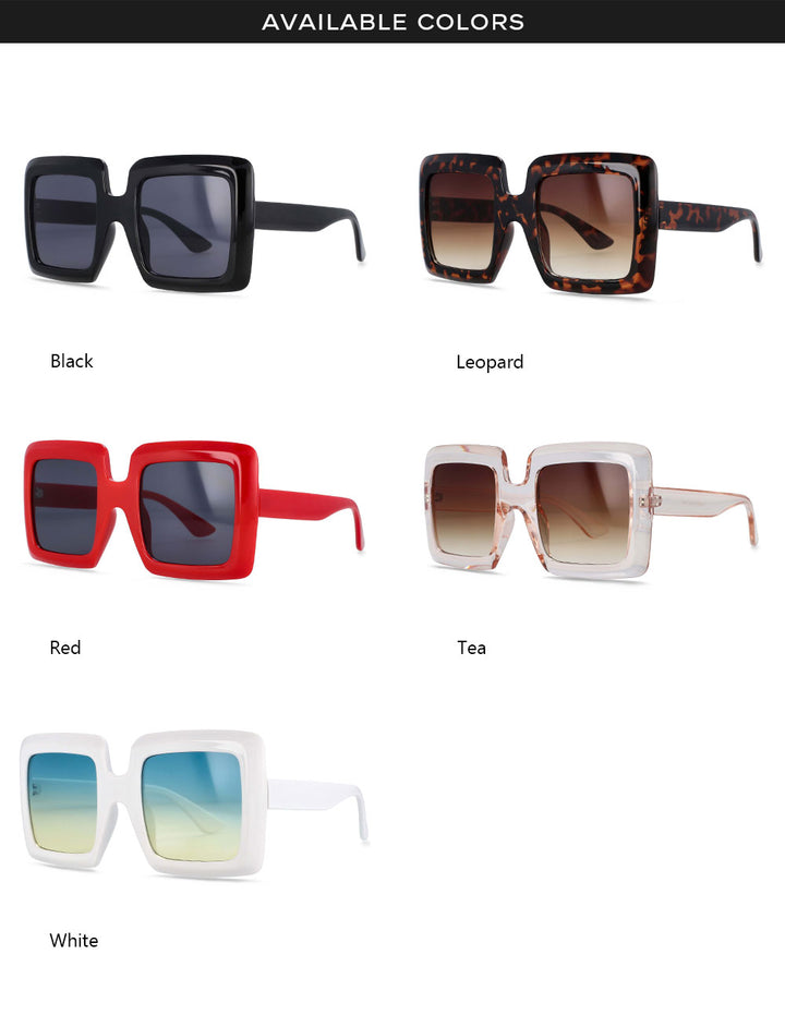 CCspace Women's Full Rim Oversized Square Resin Frame Sunglasses 54244 Sunglasses CCspace Sunglasses