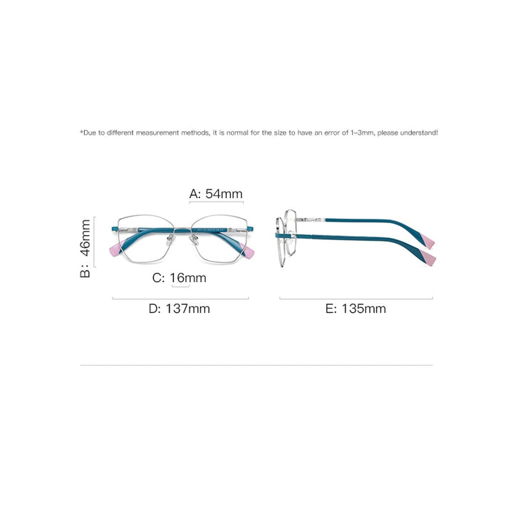 Gmei Unisex Full Rim Alloy Square Polygonal Frame Eyeglasses 3011 Full Rim Gmei Optical