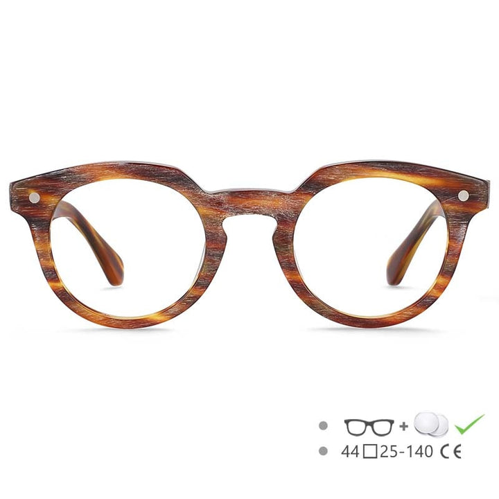 CCspace Unisex Full Rim Round Acetate Eyeglasses 55216 Full Rim CCspace C2 China