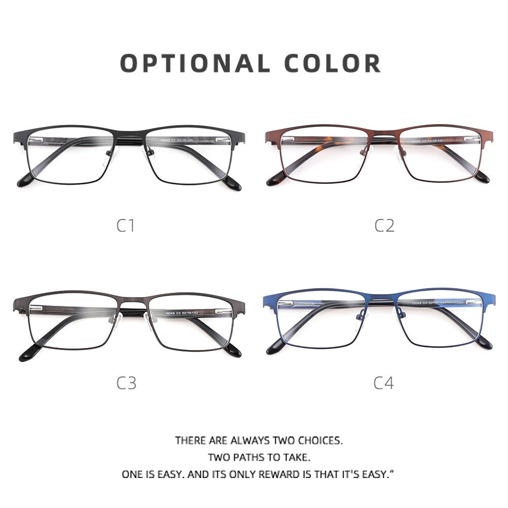 Laoyehui Unisex Full Rim Square Alloy Reading Glasses Anti Blue Light 18049 Reading Glasses Laoyehui