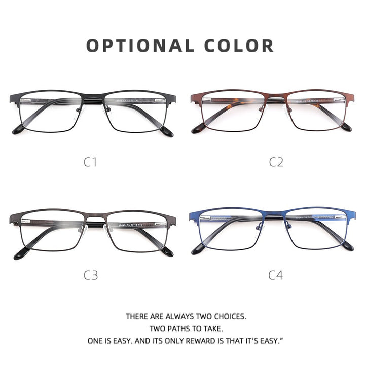 Laoyehui Unisex Full Rim Square Alloy Reading Glasses Anti Blue Light 18049 Reading Glasses Laoyehui