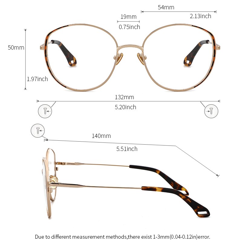 Kansept Women's Full Rim Round Stainless Steel Frame Eyeglasses Oq1003 Full Rim Kansept