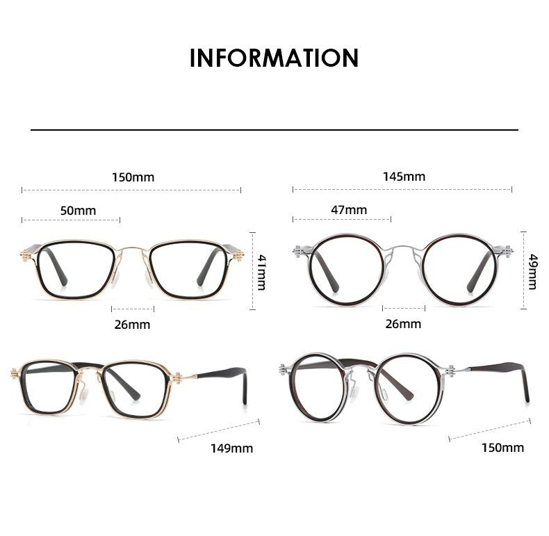 Cubojue Unisex Full Rim Round Acetate Alloy Hyperopic Reading Glasses Reading Glasses Cubojue