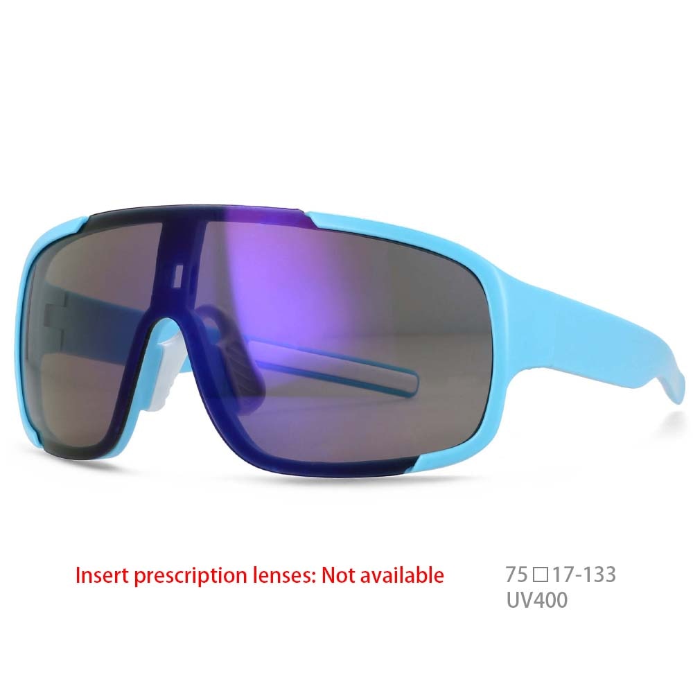 CCspace Unisex Full Rim Oversized Rectangle Goggle Resin Frame Sunglasses 54511 Sunglasses CCspace Sunglasses Blue-blue 54511