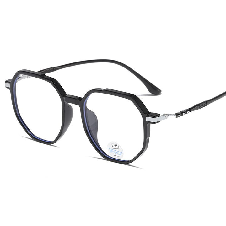 Reven Jate Unisex Full Rim Polygon Oval Tr 90 Eyeglasses 81240 Full Rim Reven Jate