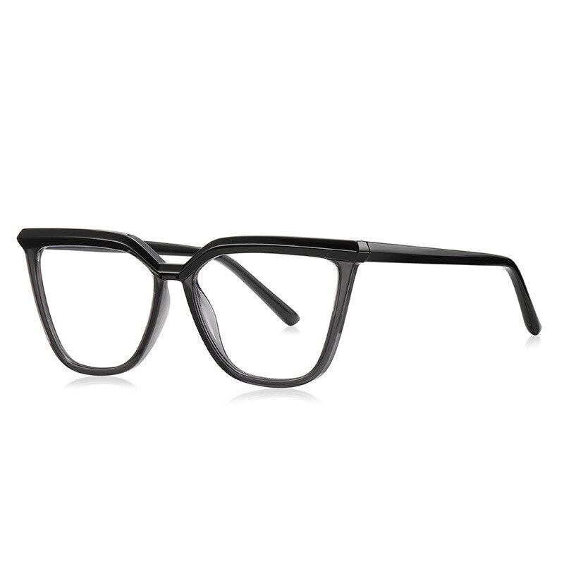 CCspace Unisex Full Rim Square Cat Eye Tr 90 Titanium Eyeglasses 54423 Full Rim CCspace China C1DarkGreyBlack