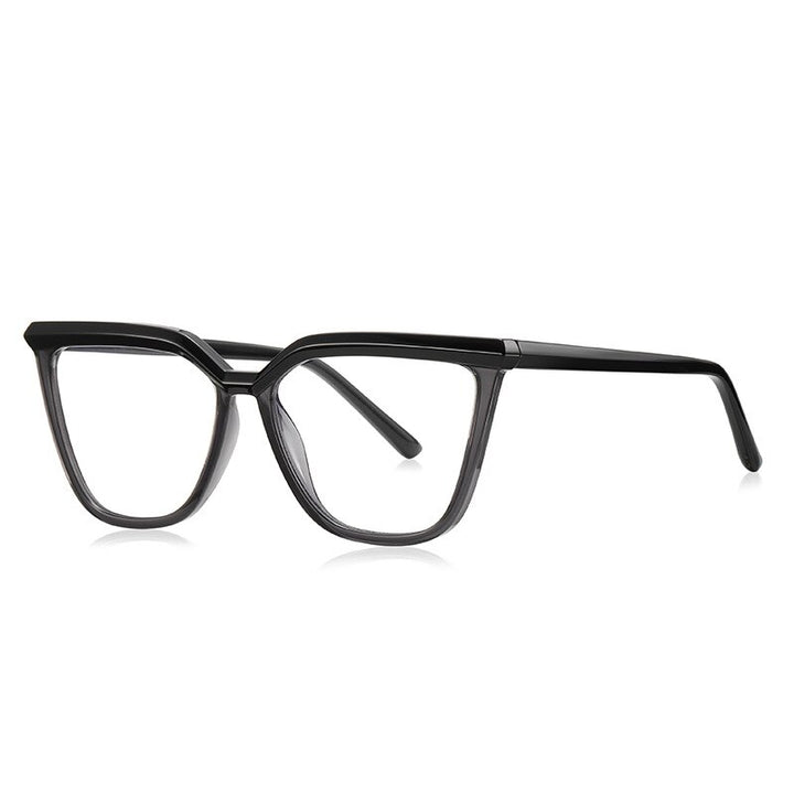 CCspace Unisex Full Rim Square Cat Eye Tr 90 Titanium Eyeglasses 54423 Full Rim CCspace China C1DarkGreyBlack
