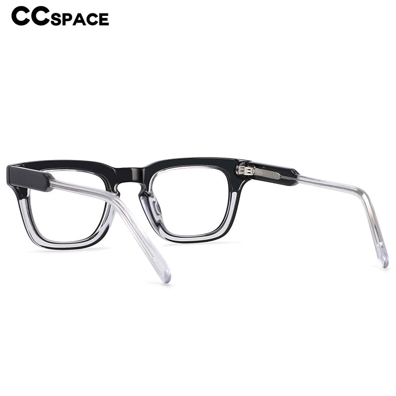 CCspace Unisex Full Rim Square Acetate Frame Eyeglasses 54386 Full Rim CCspace