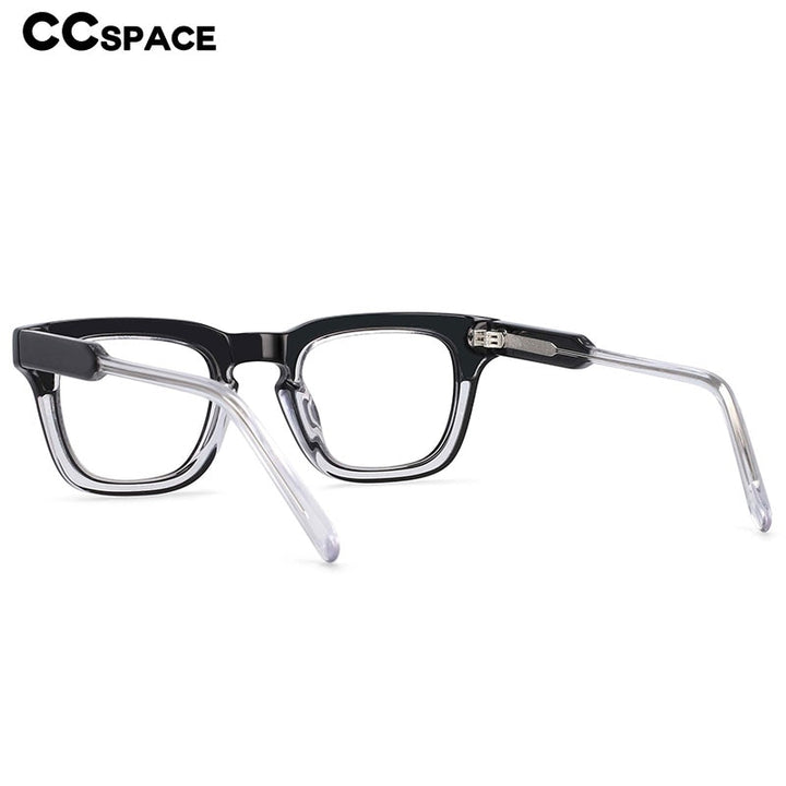 CCspace Unisex Full Rim Square Acetate Frame Eyeglasses 54386 Full Rim CCspace