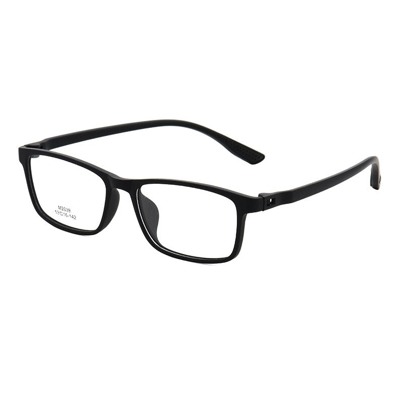 Zirosat Unisex Full Rim Square Ultem Frame Eyeglasses M2039 Full Rim Zirosat black