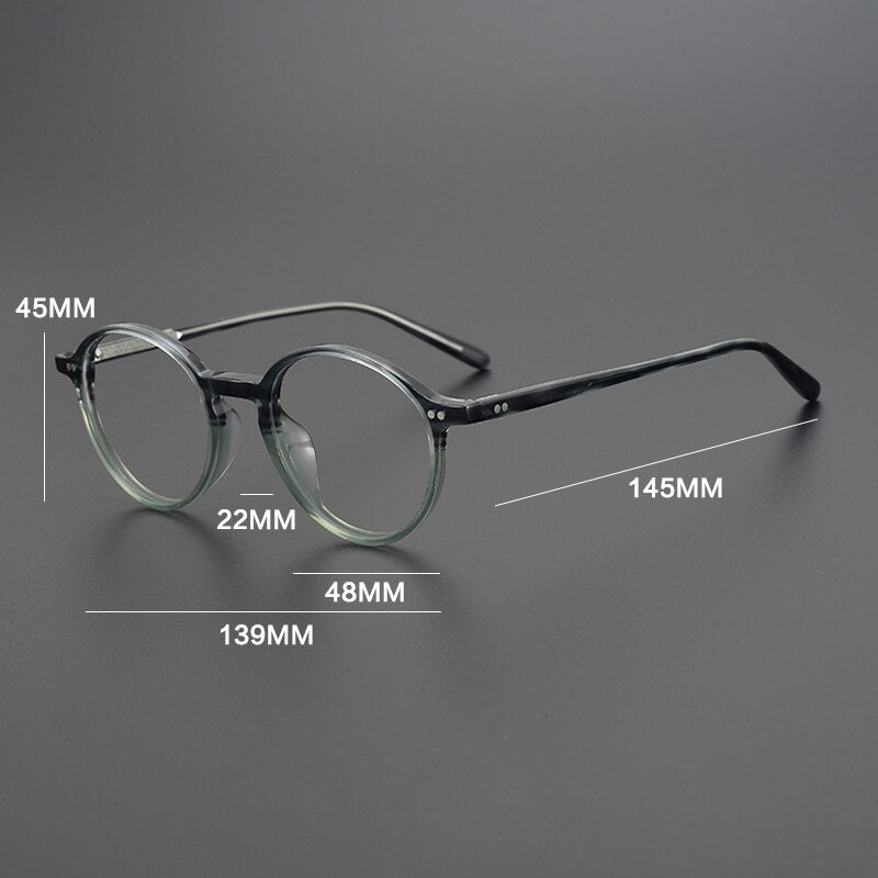 Gatenac Unisex Full Rim Round Acetate Eyeglasses Gxyj961 Full Rim Gatenac