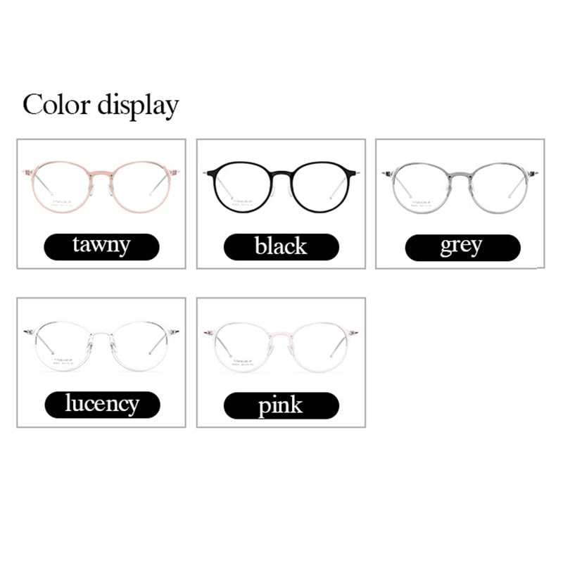 Hotony Unisex Full Rim Round Tr 90 Alloy Eyeglasses 5825m Full Rim Hotony