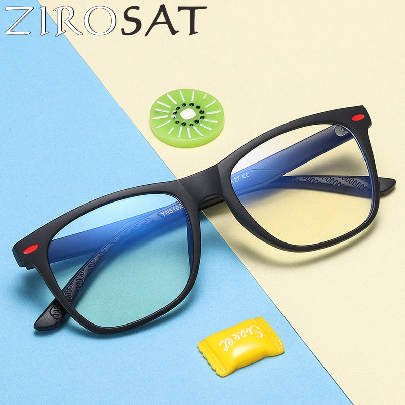 Zirosat Children's Unisex Full Rim Square Tr 90 Eyeglasses 5102 Full Rim Zirosat
