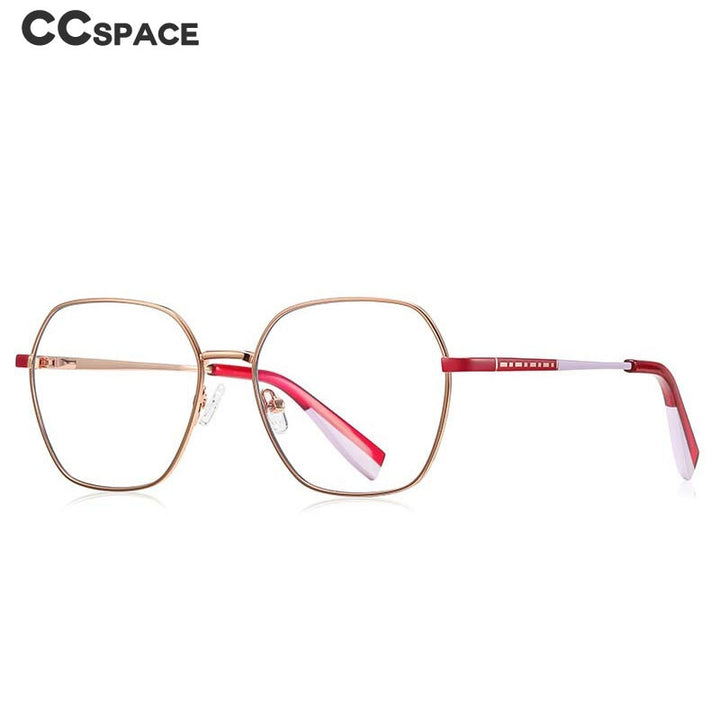 CCspace Women's Full Rim Polygon Square Stainless Steel Eyeglasses 54712 Full Rim CCspace