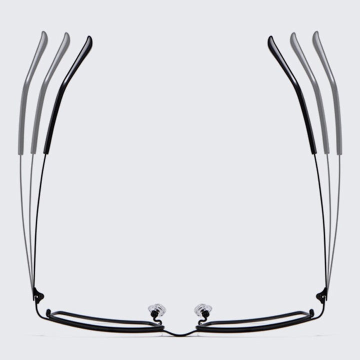 Hotochki Men's Full Rim Rectangle Titanium Alloy Frame Eyeglasses J85517 Full Rim Hotochki