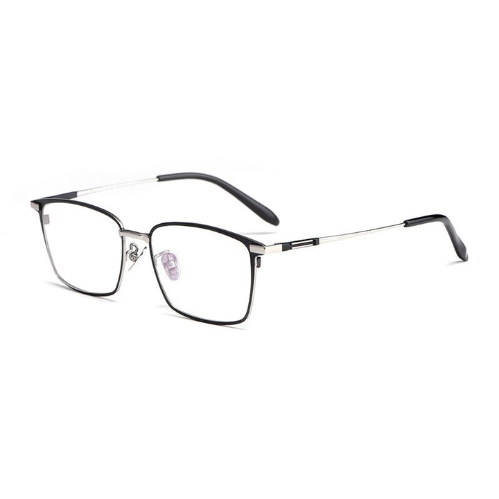 Hotochki Unisex Full Rim Square Titanium Frame Eyeglasses L1831 Full Rim Hotochki black and silver