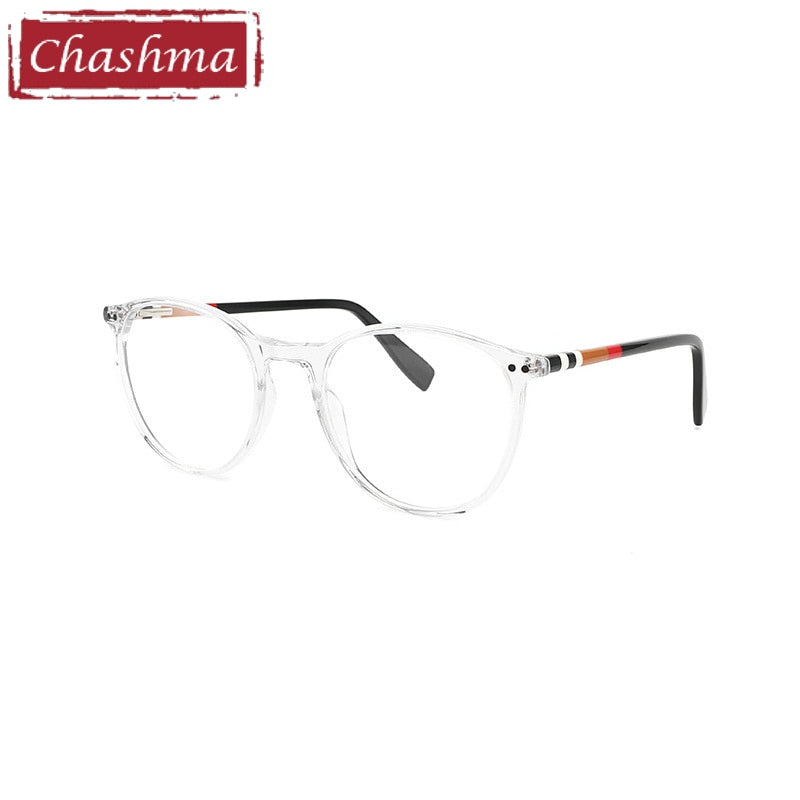 Chashma Ottica Unisex Full Rim Round Sqare Tr 90 Titanium Eyeglasses 8019 Full Rim Chashma Ottica Transparent