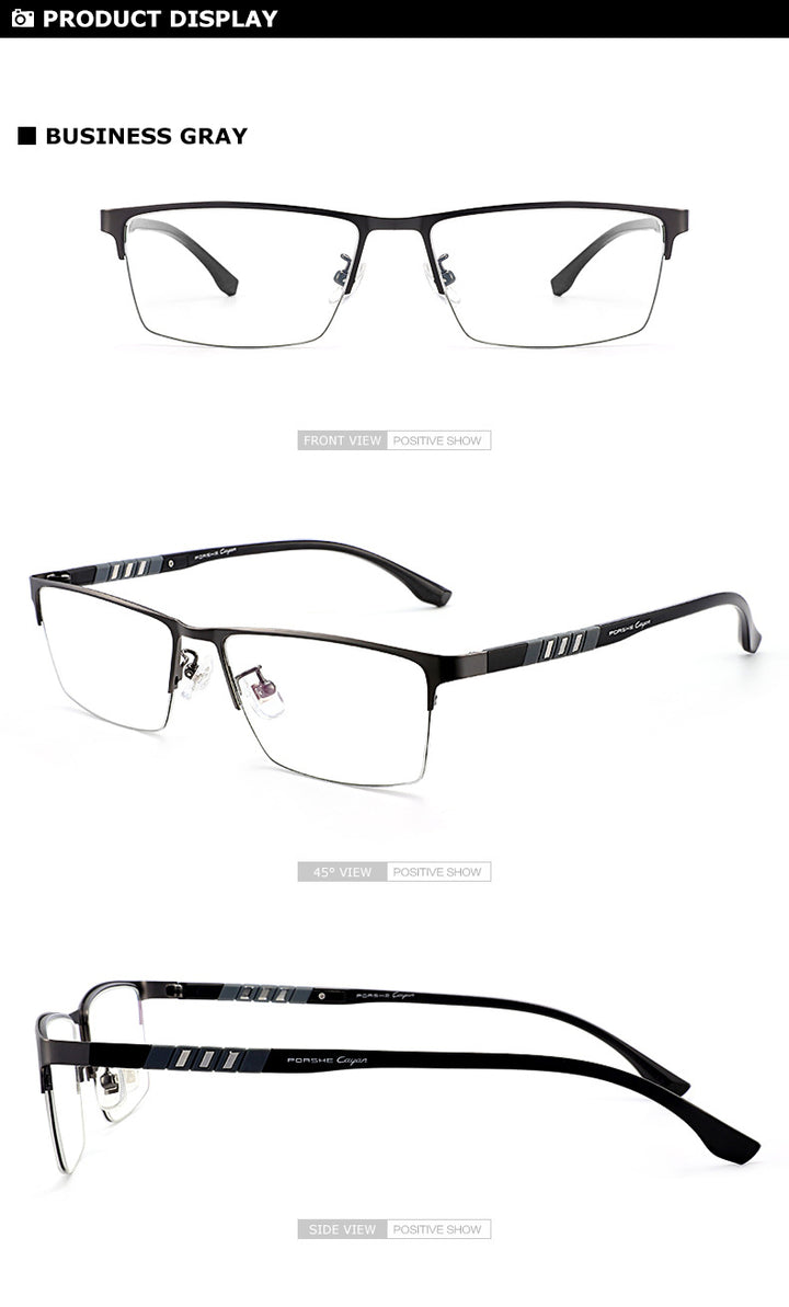 Chashma Unisex Semi Rim Stainless Steel Frame Eyeglasses Semi Rim Chashma
