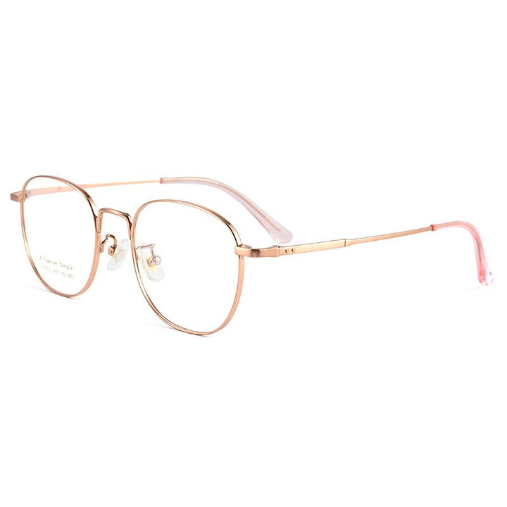 Handoer Men's Full Rim Square Titanium Eyeglasses K5053bsf Full Rim Handoer rose gold  