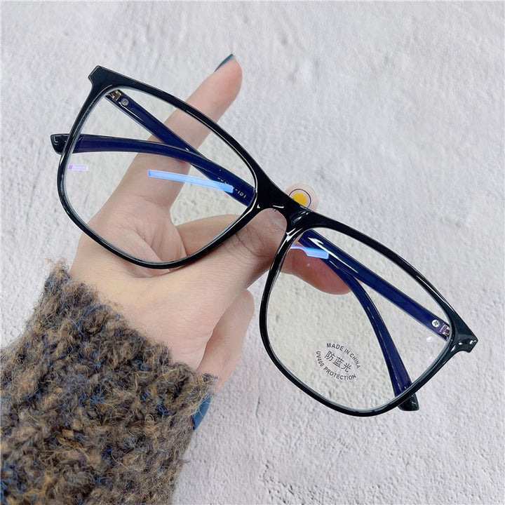 Cubojue Unisex Full Rim Oversized Square Tr 90 Titanium Eyeglasses 30011 Reading Glasses Cubojue