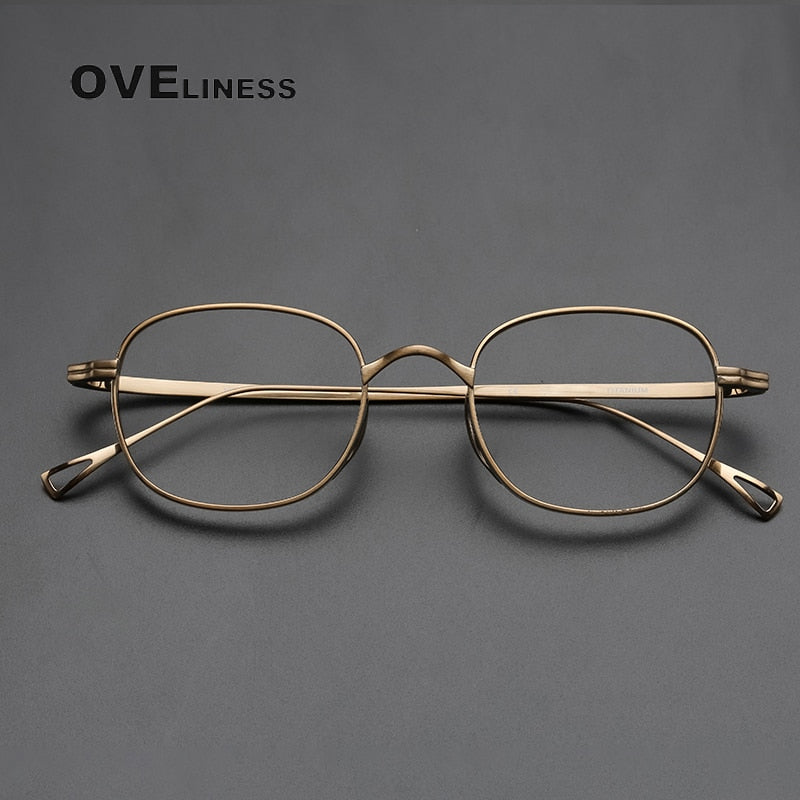 Oveliness Unisex Full Rim Round Titanium Eyeglasses 10518s Full Rim Oveliness Bronze