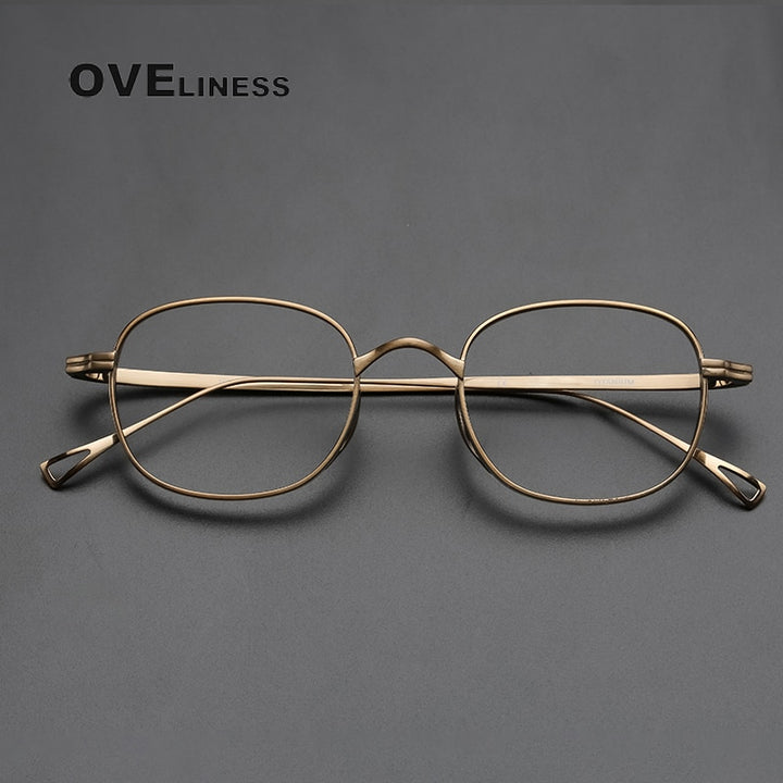Oveliness Unisex Full Rim Round Titanium Eyeglasses 10518s Full Rim Oveliness Bronze