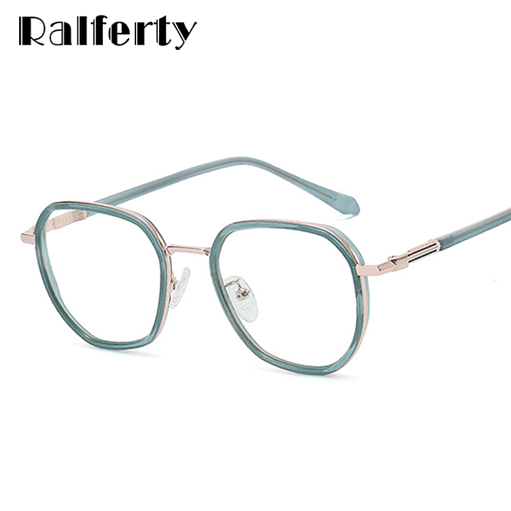 Ralferty Unisex Full Rim Irregular Square Alloy Eyeglasses D829 Full Rim Ralferty