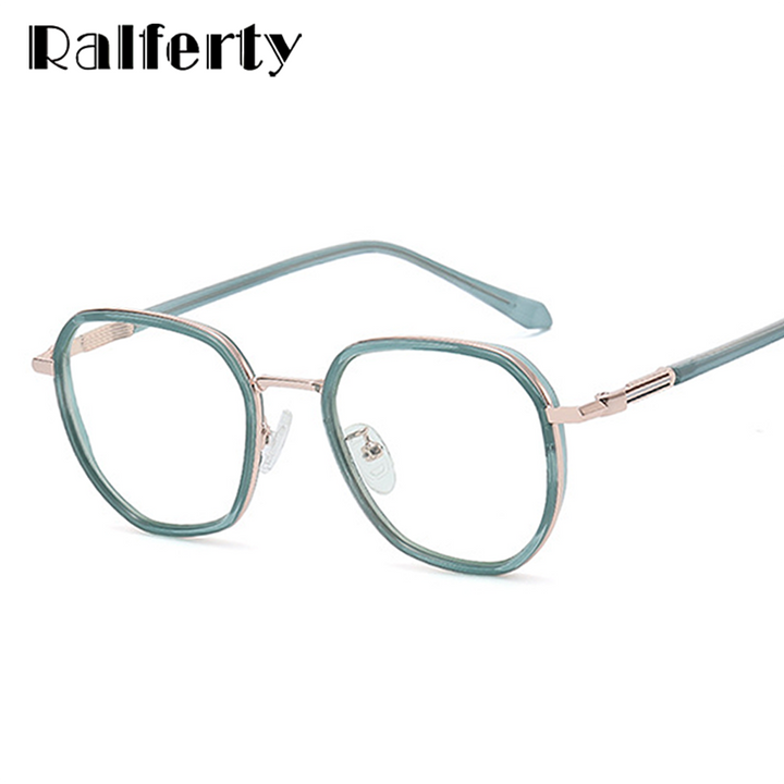 Ralferty Unisex Full Rim Irregular Square Alloy Eyeglasses D829 Full Rim Ralferty