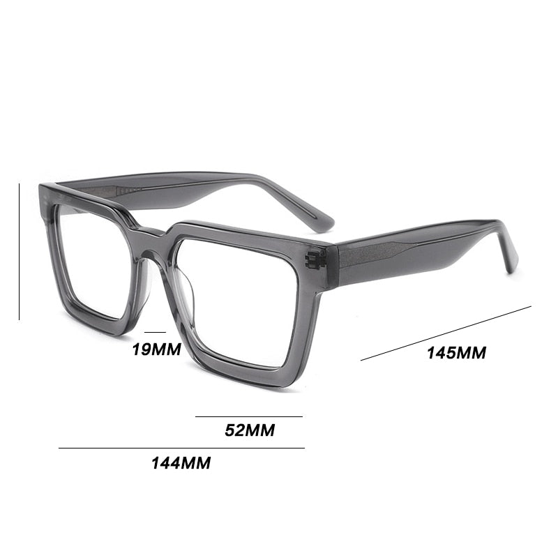Gatenac Unisex Full Rim Square Acetate Frame Eyeglasses Gxyj793 Full Rim Gatenac