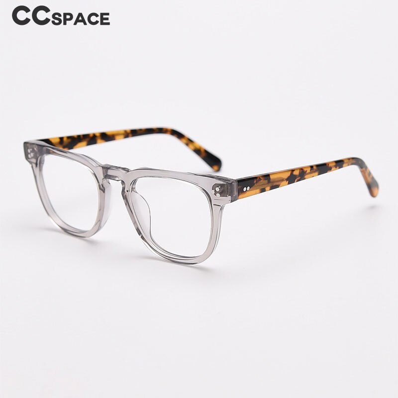 CCspace Unisex Full Rim Square Acetate Eyeglasses 55684 Full Rim CCspace