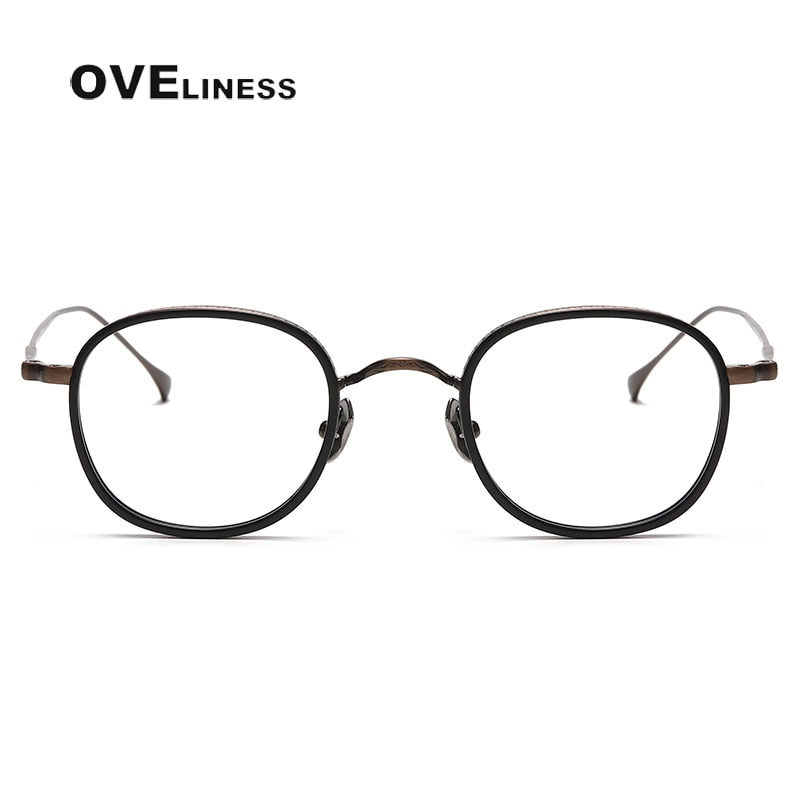 Oveliness Unisex Full Rim Round Square Titanium Eyeglasses 137 Full Rim Oveliness