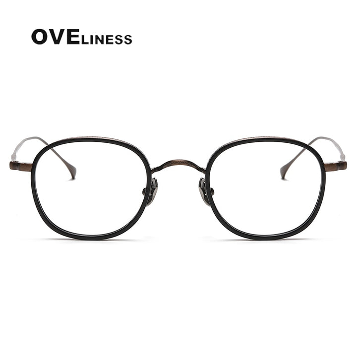 Oveliness Unisex Full Rim Round Square Titanium Eyeglasses 137 Full Rim Oveliness