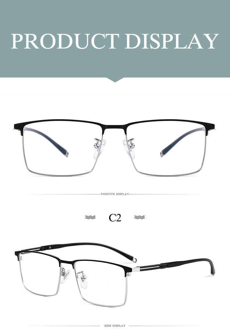 Hotochki Men's Full Rim Square Tr 90 Titanium Frame Eyeglasses T8607t Full Rim Hotochki
