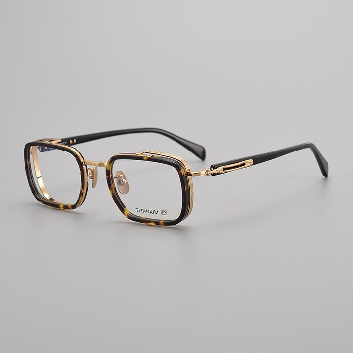 Muzz Unisex Full Rim Square Acetate Titanium Eyeglasses E005 Full Rim Muzz C2