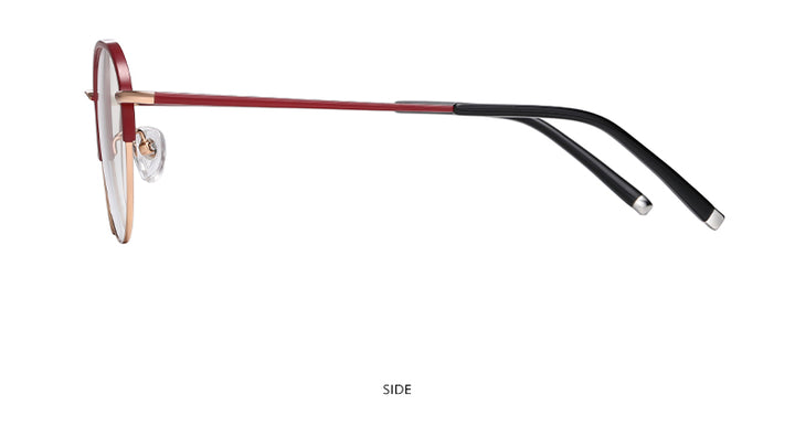 Reven Jate Unisex Full Rim Round Acetate Titanium Frame Eyeglasses YJ2039 Full Rim Reven Jate