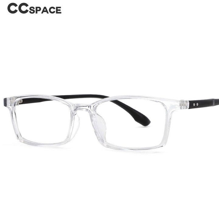 CCspace Unisex Youth Size Full Rim Rectangle Tr 90 Titanium Frame Eyeglasses 54465 Full Rim CCspace