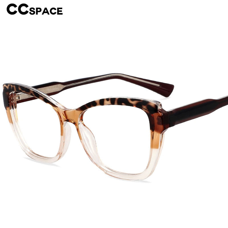 CCspace Unisex Full Rim Square Cat Eye Tr 90 Titanium Eyeglasses 54473 Full Rim CCspace