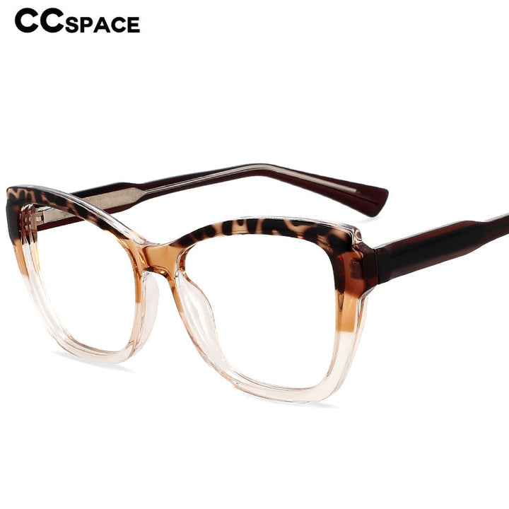 CCspace Unisex Full Rim Square Cat Eye Tr 90 Titanium Eyeglasses 54473 Full Rim CCspace