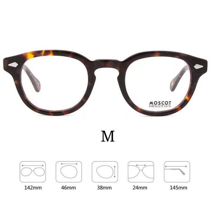 Yimaruili Unisex Full Rim Round Acetate Eyeglasses Three Sizes Y1915 Full Rim Yimaruili Eyeglasses