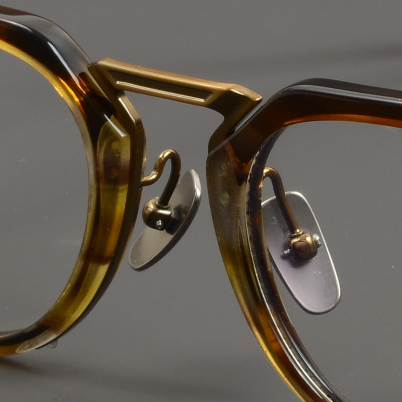 Muzz Unisex Full Rim Square Acetate Titanium Eyeglasses Dl413 Full Rim Muzz