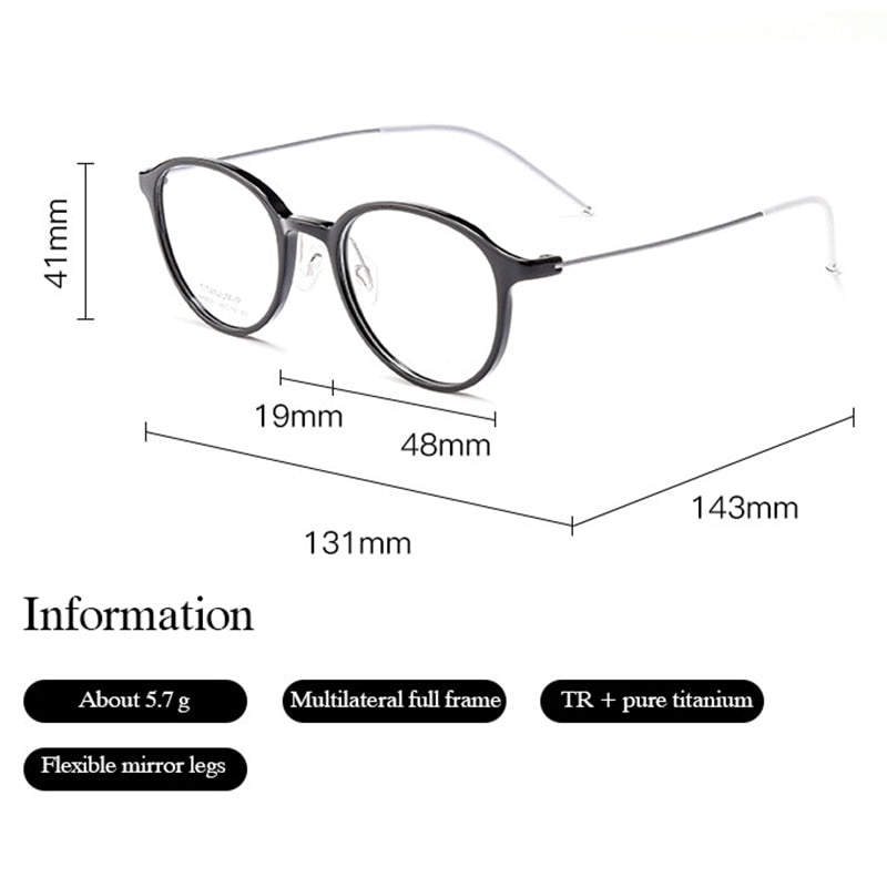 Hotony Women's Full Rim Round Square Acetate Eyeglasses 5820m Full Rim Hotony