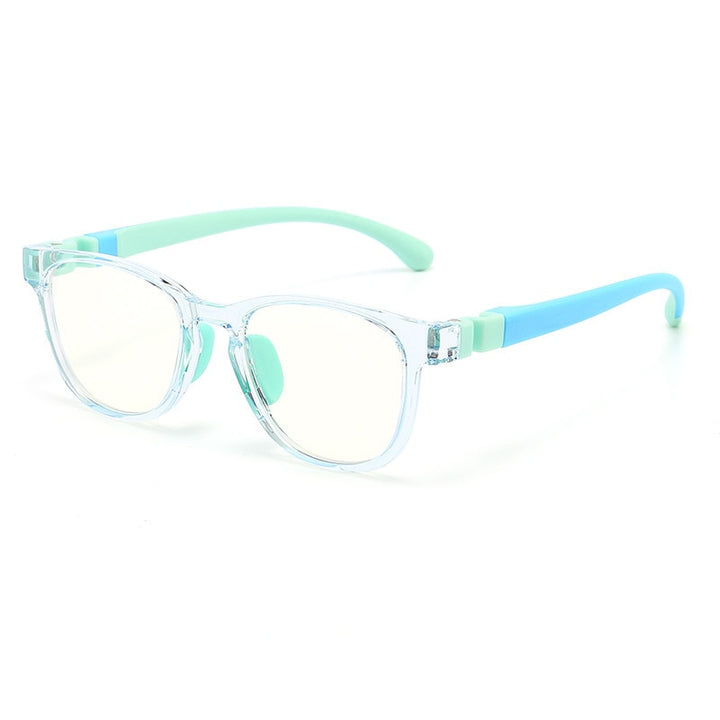 CCspace Unisex Youth Full Rim Square Tr 90 Silicone Eyeglasses 54677 Full Rim CCspace Cyan China